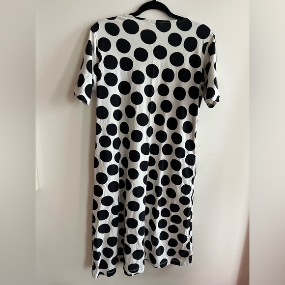 Uniqlo Marimekko Womens Polka Dot Round Neck Dress Short Sleeve Side Pocket - Picture 3 of 7